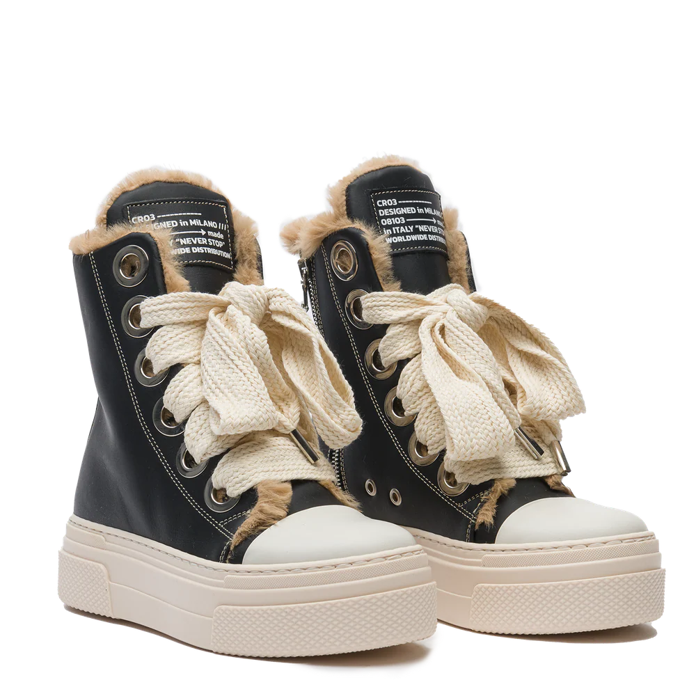 CALIPSO 300 FUR –  Classic Black Leather - Image 2