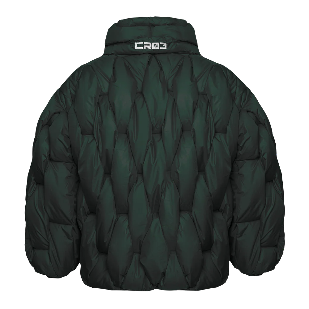 GLACIER PUFFER – Green Weave - Image 3
