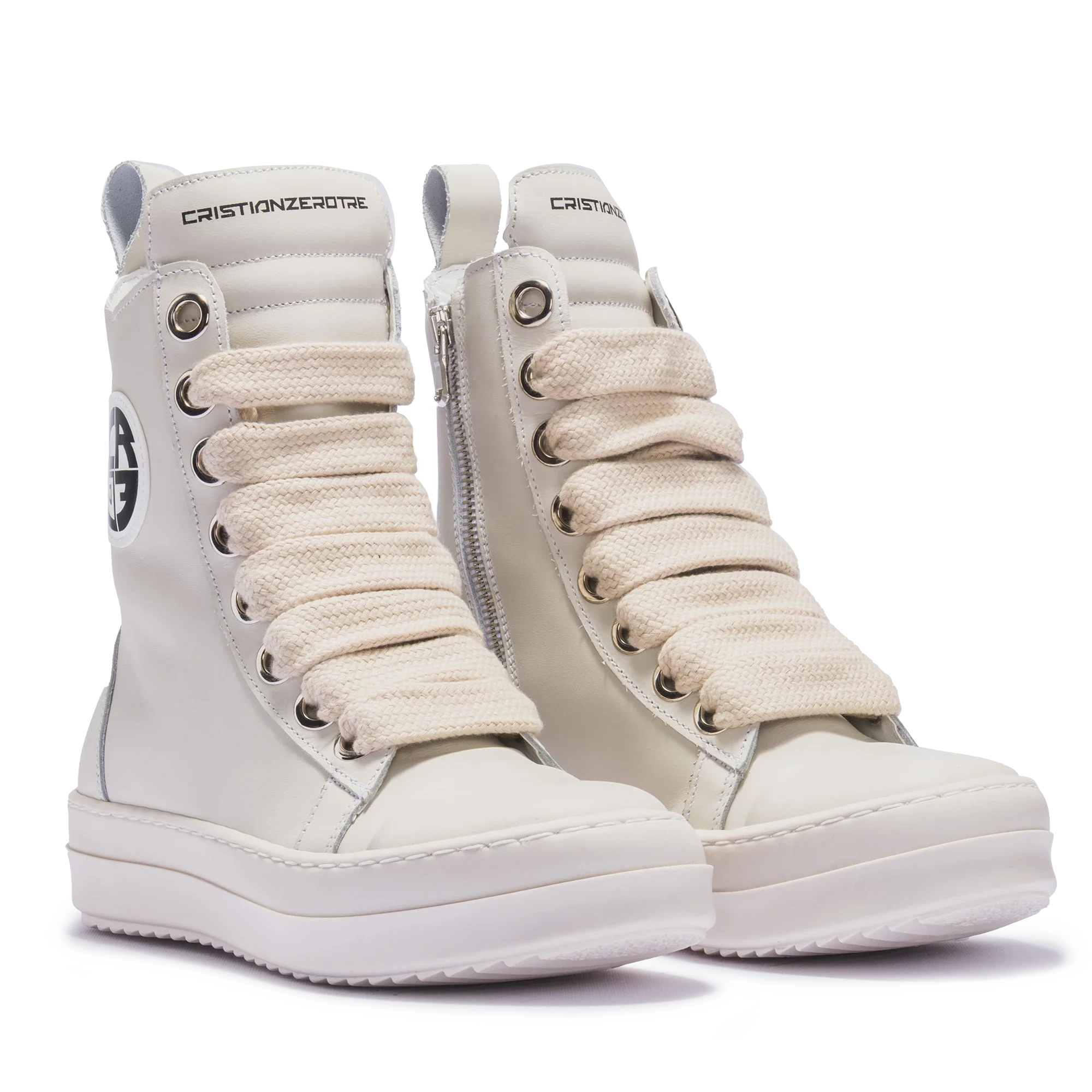 MIRAGE – Cream Leather with Cream Laces - Image 3