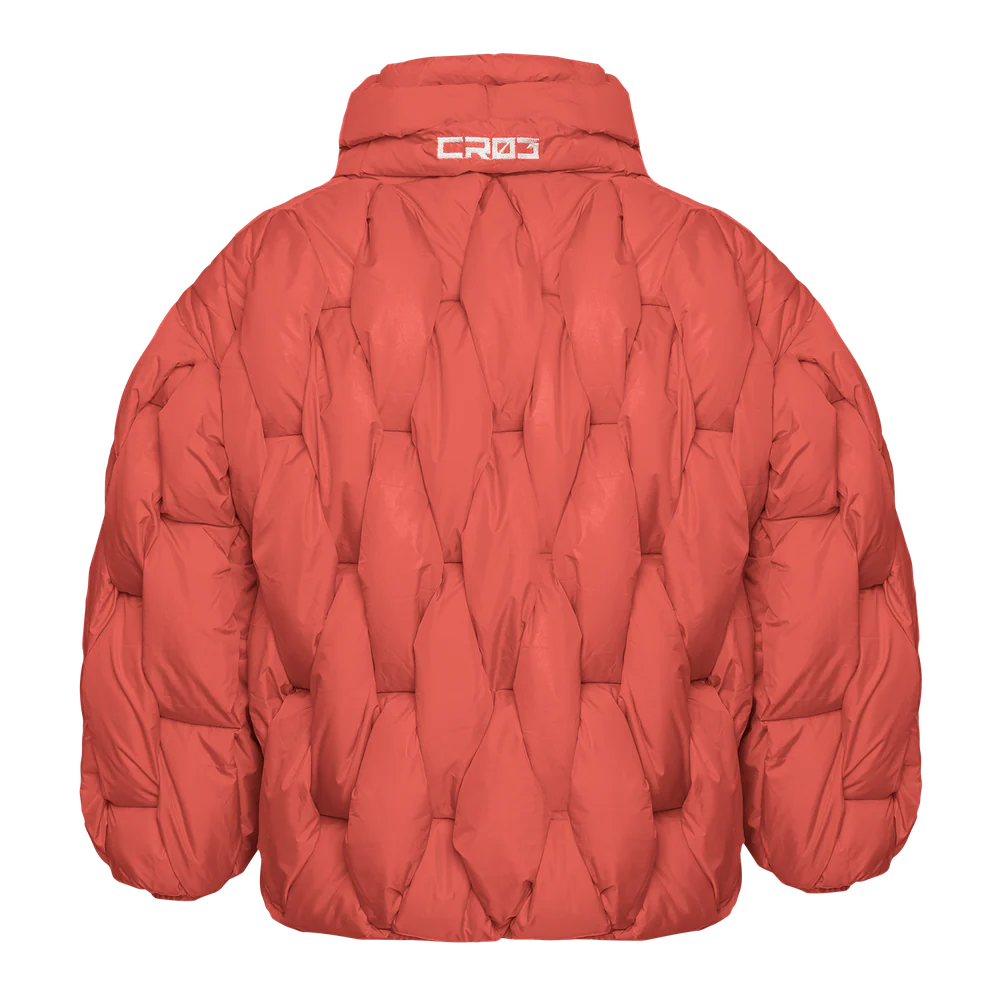 GLACIER PUFFER – Orange Weave - Image 3