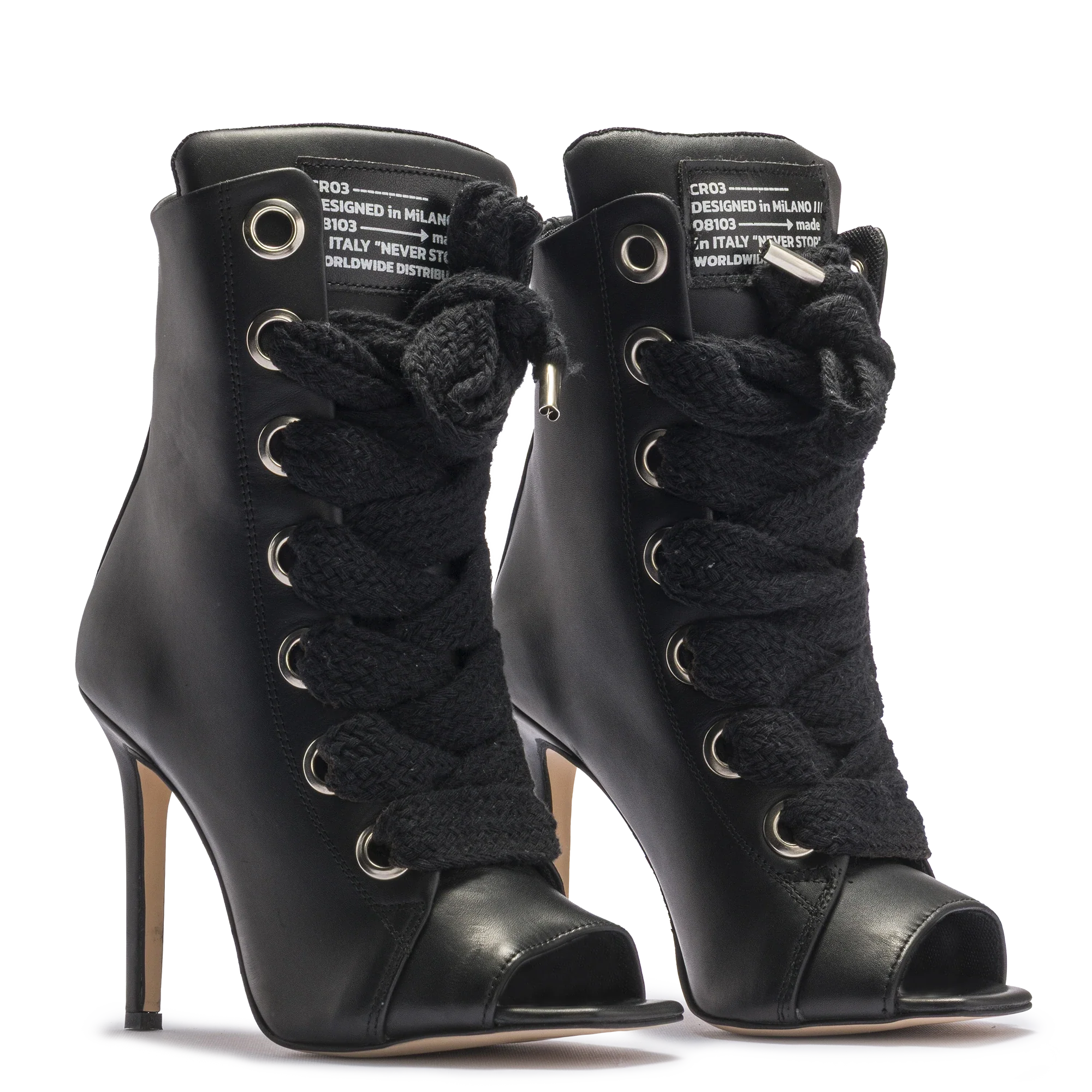 RUSH – Black Open Leather - Image 2